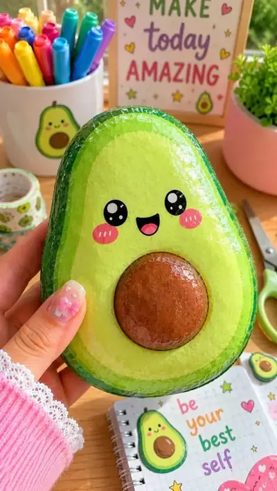Paper squishy de abacate montado