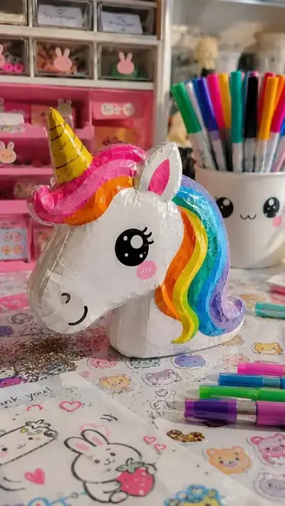 Paper squishy de unicórnio montado
